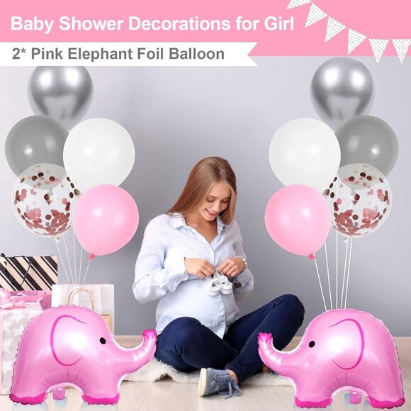 Elephant Girls Baby Shower Decoration Set - Pink - Picture 4 of 6
